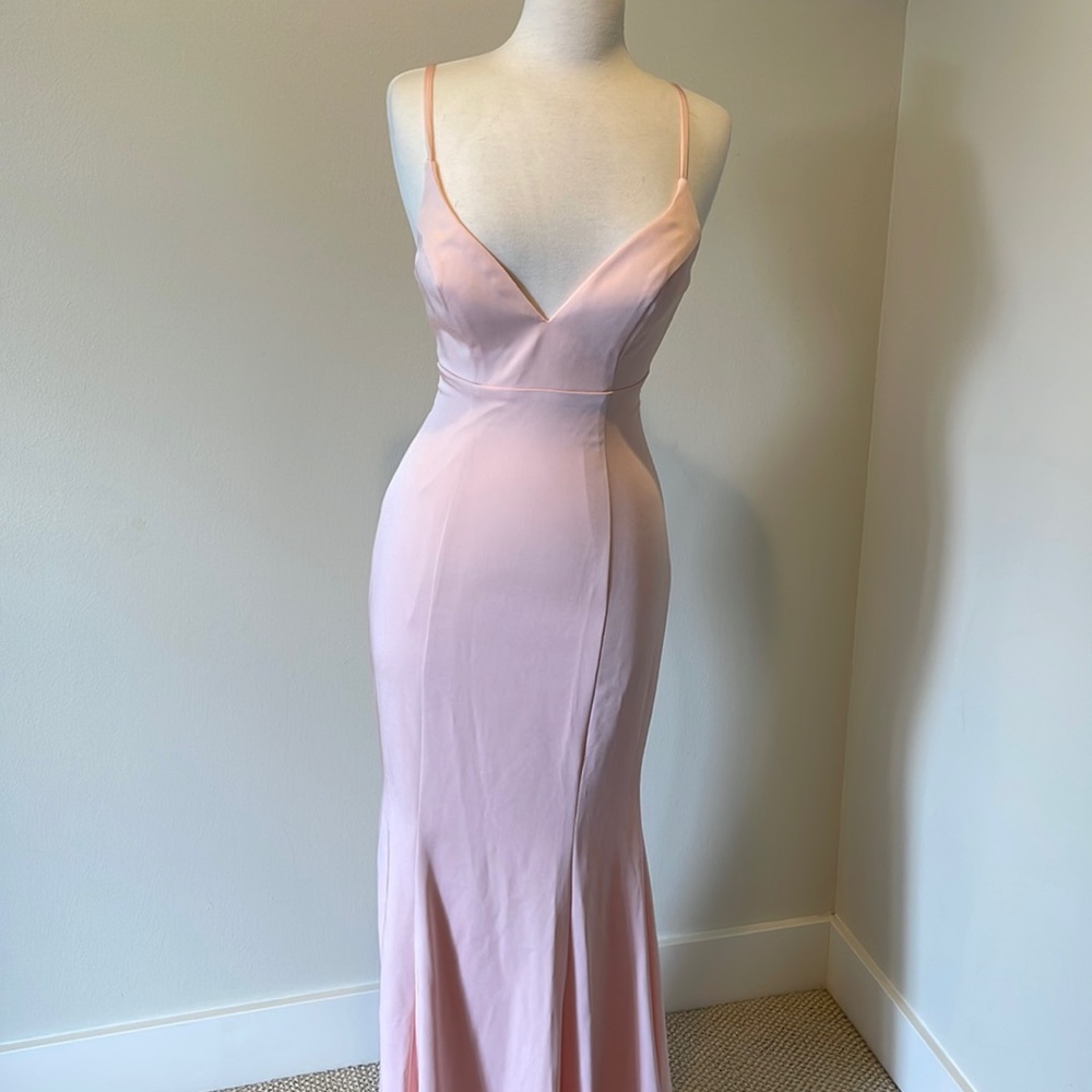 Val Stefani pink prom dress